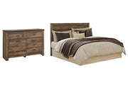 Trinell King/California King Panel Headboard Bed with Dresser in Brown from Ashley - Lara Furniture