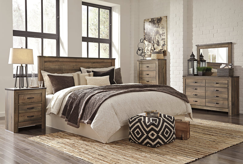 Trinell King/California King Panel Headboard Bed with Dresser in Brown from Ashley - Lara Furniture
