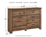 Trinell King/California King Panel Headboard Bed with Dresser in Brown from Ashley - Lara Furniture