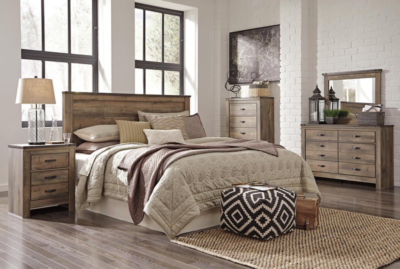 Trinell King/California King Panel Headboard with Dresser, Chest and 2 Nightstands in Brown - PKG005086