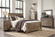 Trinell King Panel Bed with Dresser, Chest and 2 Nightstands in Brown from Ashley - Lara Furniture