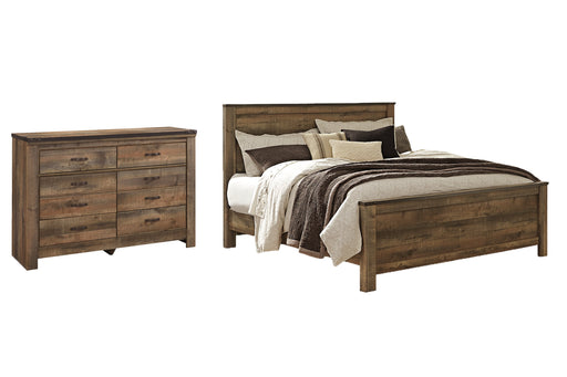 Trinell King Panel Bed with Dresser in Brown from Ashley - Lara Furniture