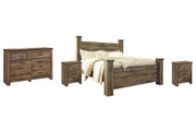 Trinell King Poster Bed with Dresser and 2 Nightstands in Brown - PKG005120