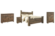 Trinell King Poster Bed with Dresser, Chest and Nightstand in Brown - PKG005126