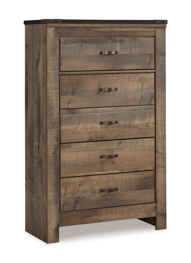 Trinell King Poster Bed with Dresser, Chest and Nightstand in Brown - PKG005126