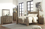 Trinell King Poster Bed with Dresser in Brown from Ashley - Lara Furniture