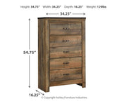 Trinell Queen Panel Bed with Dresser and Chest in Brown - PKG005088