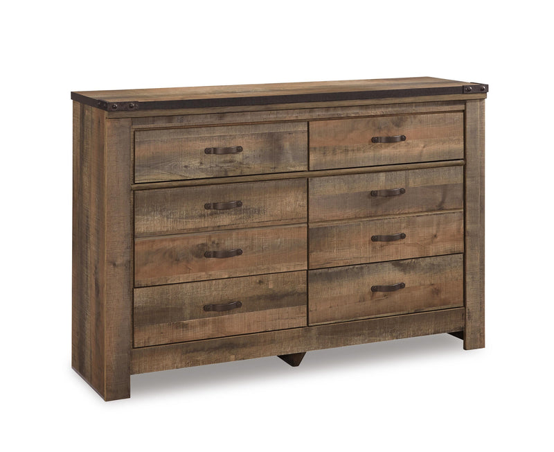 Trinell Queen Panel Bed with Dresser, Chest and 2 Nightstands in Brown - PKG005090
