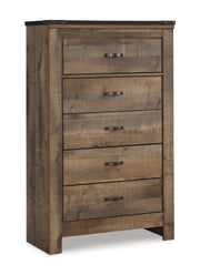 Trinell Queen Panel Bed with Dresser, Chest and 2 Nightstands in Brown - PKG005090