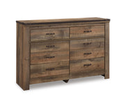 Trinell Queen Poster Bed with Dresser, Chest and 2 Nightstands in Brown - PKG005106