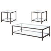 Trini 3-piece Coffee and End Table Set Black Nickel - 720228-S3