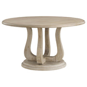Trofello Round 60-inch Pedestal Dining Table White Washed - 123120