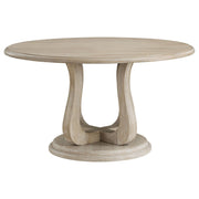 Trofello Round 60-inch Pedestal Dining Table White Washed - 123120