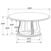 Trofello Round 60-inch Pedestal Dining Table White Washed - 123120