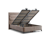 Truva Storage Bed With Headboard - Twin in Beige - 200-ELIF-90-EY236-SB