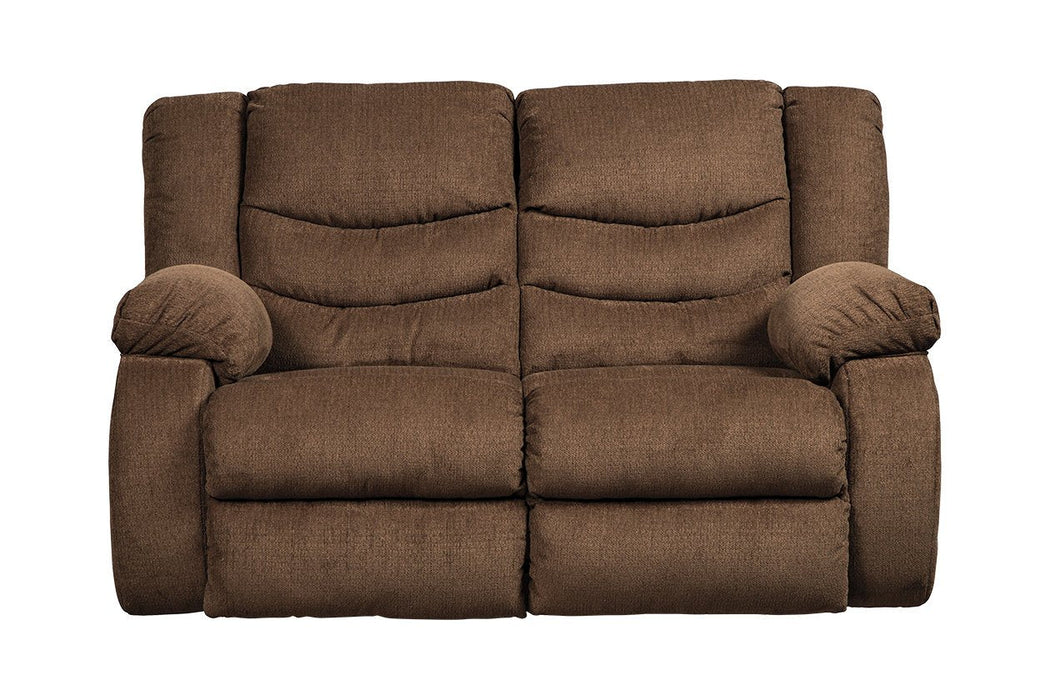Tulen Chocolate Reclining Loveseat - Gate FurnitureLoveseat