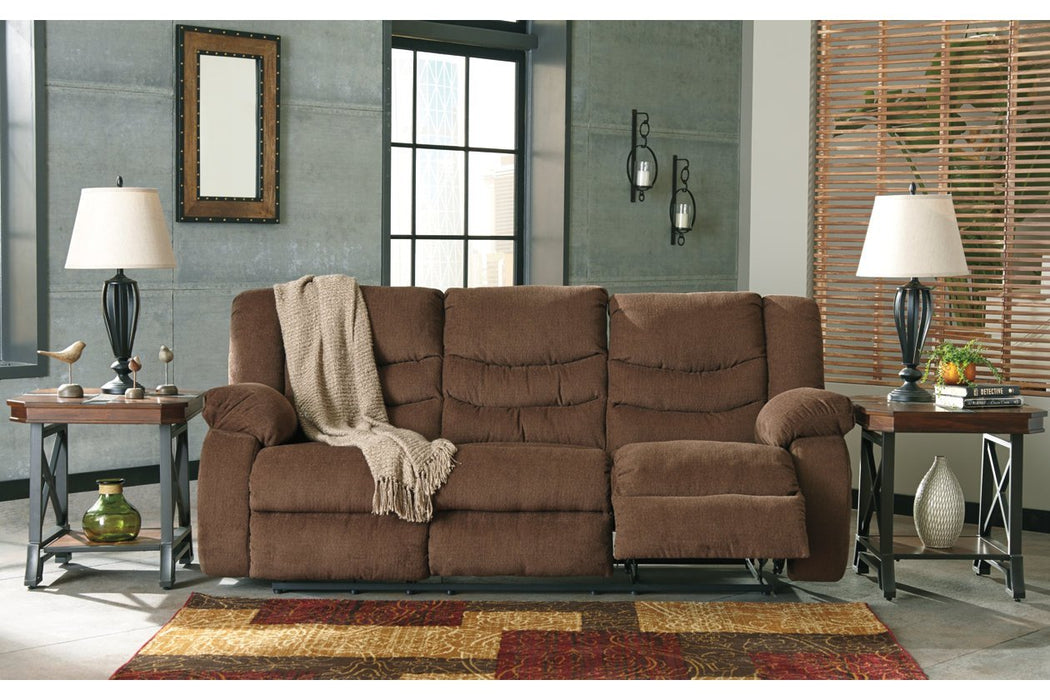 Tulen Chocolate Reclining Sofa - Gate FurnitureReclining Sofa