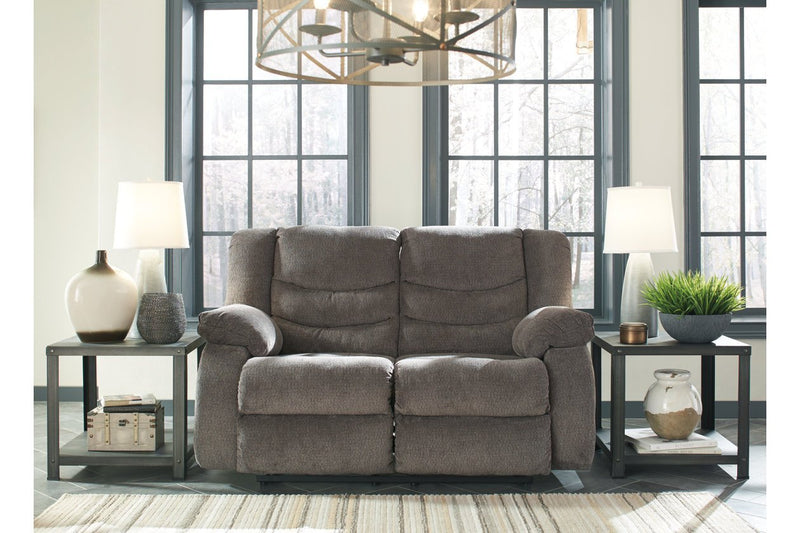 Tulen Gray Reclining Loveseat - Lara FurnitureLoveseat