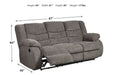Tulen Gray Reclining Sofa - Gate FurnitureReclining Sofa
