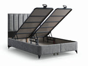 Turquaz Storage Bed With Headboard - Queen in Grey - 200-ELIF-TUR-E-Y-228-150-TWIN