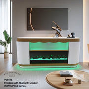 TVS116 – Fireplace TV Stand with Bluetooth Speaker 70.9"×15.7"×33.9" - 210000007899