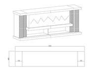 TVS117 Modern White Electric Fireplace TV Stand (71" x 16" x 29") With Bluetooth Speaker - 210000007948
