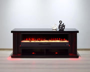 TVS118 Modern Black Electric Fireplace TV Stand (71" x 16" x 29") With Bluetooth Speaker - 210000007950