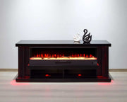 TVS118 Modern Black Electric Fireplace TV Stand (71" x 16" x 29") With Bluetooth Speaker - 210000007950