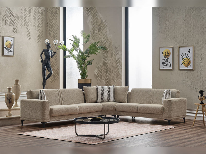 Twist Sectional Sofa in Beige - 200-SER-TWI-PINAR07-S