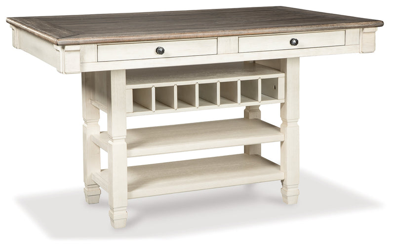 Two-tone Bolanburg Counter Height Dining Table and 4 Barstools - PKG014019