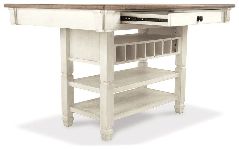 Two-tone Bolanburg Counter Height Dining Table and 4 Barstools - PKG014019