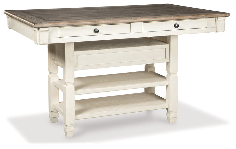 Two-tone Bolanburg Counter Height Dining Table and 4 Barstools - PKG014019