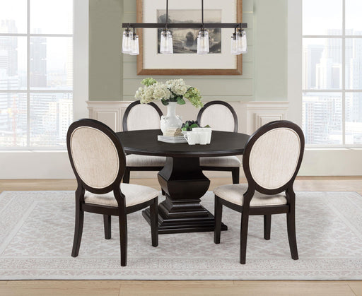 Twyla 5-piece Round Wood Dining Room Table Set Dark Cocoa - 109230-S5
