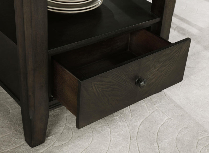 Twyla 60-inch Round Dining Table with Drawer Dark Cocoa - 115100