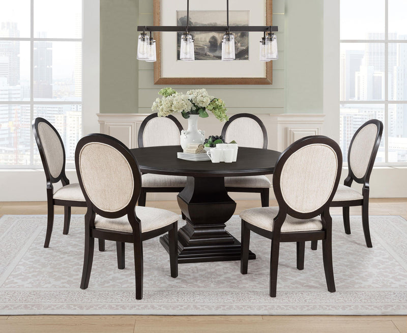 Twyla 60-inch Round Wood Dining Room Table Dark Cocoa - 109230
