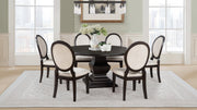Twyla 7-piece Round Wood Dining Room Table Set Dark Cocoa - 109230-S7