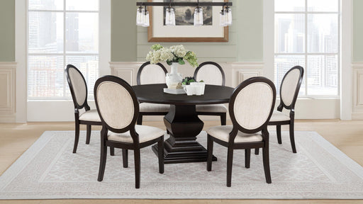 Twyla 7-piece Round Wood Dining Room Table Set Dark Cocoa - 109230-S7