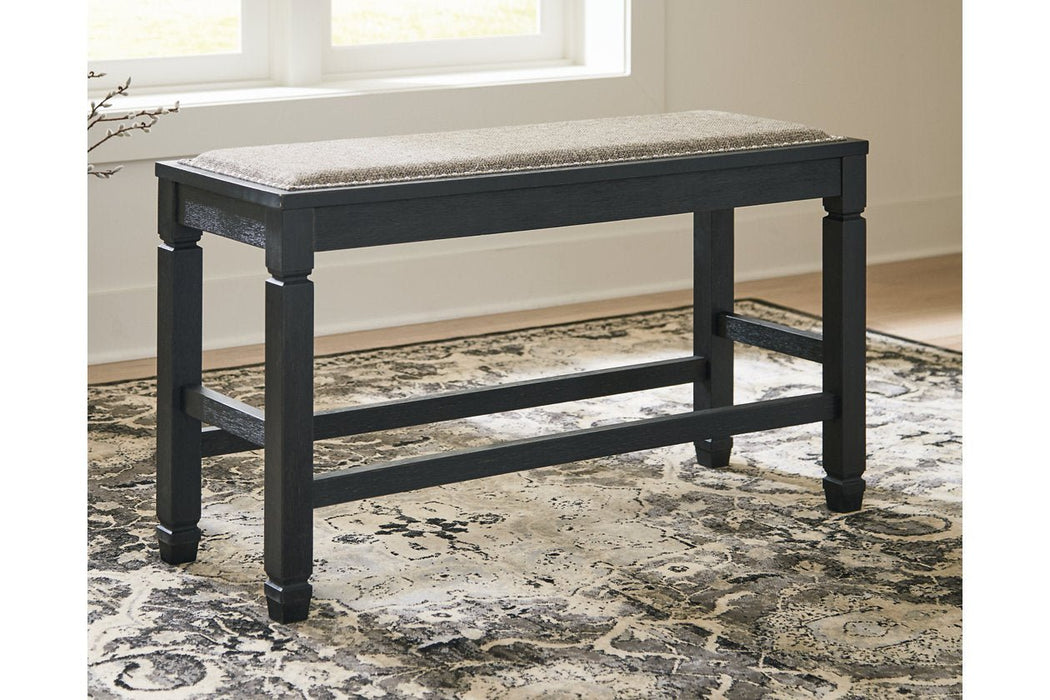 Tyler Creek Antique Black Counter Height Dining Bench - Gate FurnitureAccent Bench