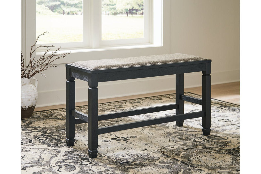 Tyler Creek Antique Black Counter Height Dining Bench - Gate FurnitureAccent Bench