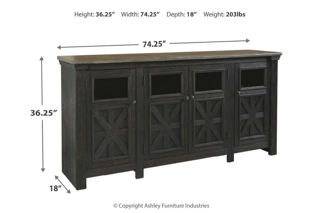 Tyler Creek Black/Gray 74" TV Stand - W736-68 - Gate Furniture