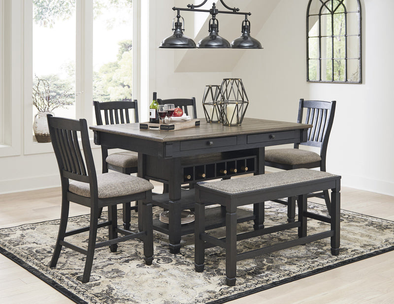 Tyler Creek Black - Gray Counter Height Set - Lara FurnitureCounter Height Set