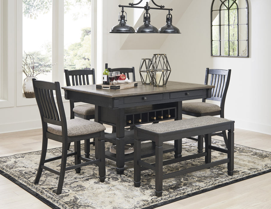 Tyler Creek Black - Gray Counter Height Set - Gate FurnitureCounter Height Set