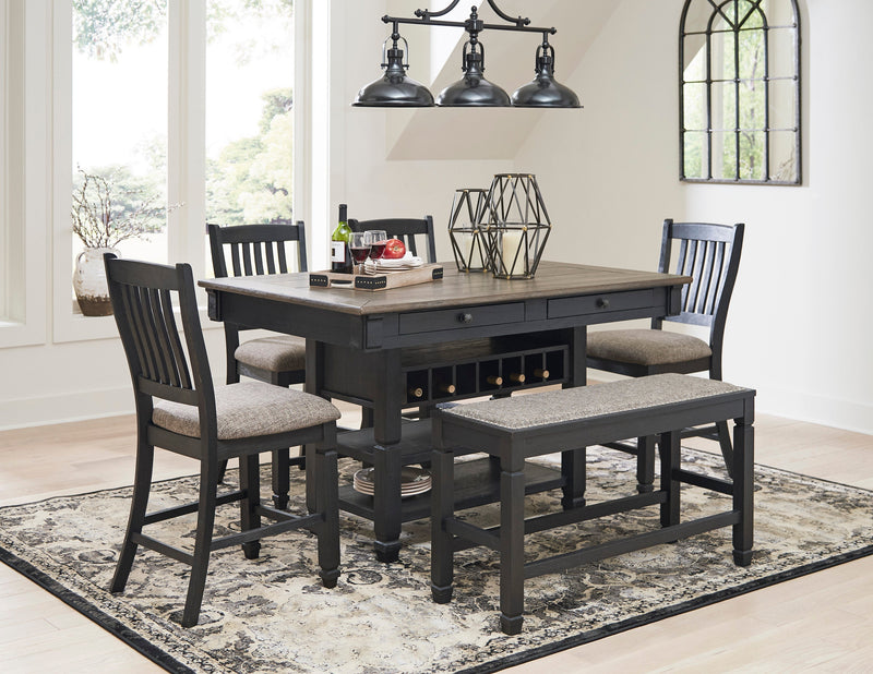Tyler Creek Black/Grayish Brown Counter Height Set - Gate FurnitureCounter Height Set