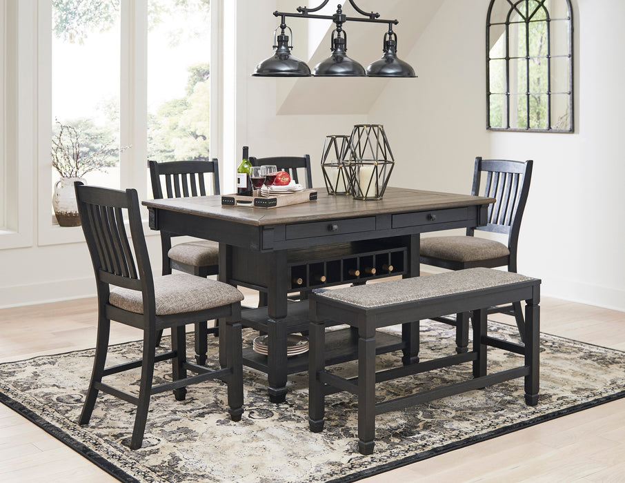 Tyler Creek Black/Grayish Brown Counter Height Set - Gate FurnitureCounter Height Set