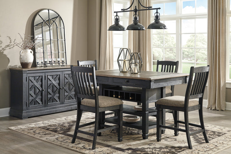 Tyler Creek Black/Grayish Brown Counter Height Set - Gate FurnitureCounter Height Set