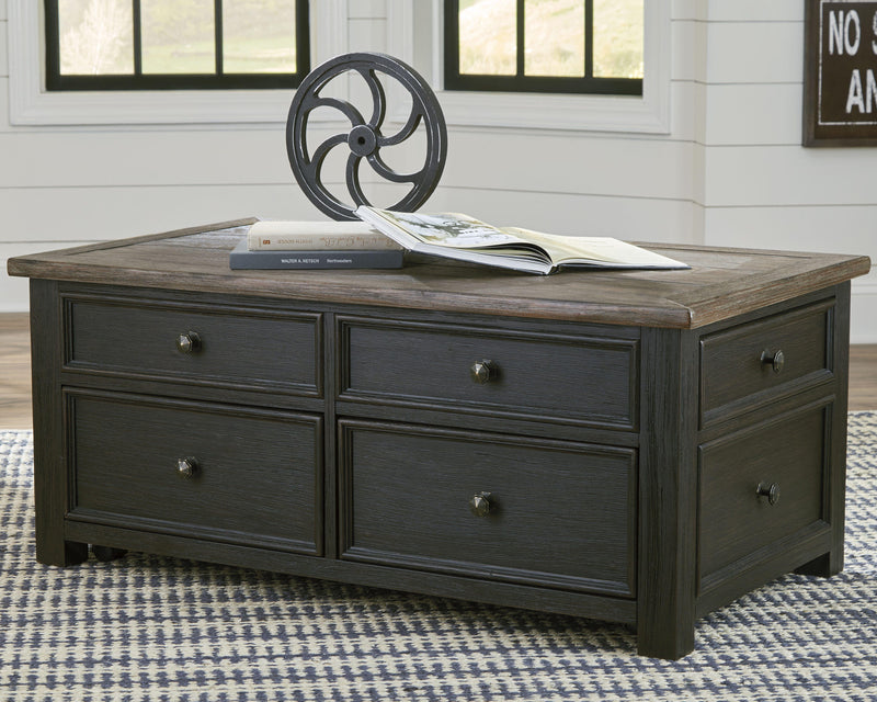 Tyler Creek Coffee Table with 1 End Table in Grayish Brown/Black - PKG008765