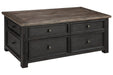 Tyler Creek Grayish Brown/Black Coffee Table with Lift Top - Gate FurnitureCoffee Table