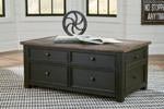 Tyler Creek Grayish Brown/Black Coffee Table with Lift Top - Lara FurnitureCoffee Table