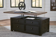 Tyler Creek Grayish Brown/Black Coffee Table with Lift Top - Lara FurnitureCoffee Table