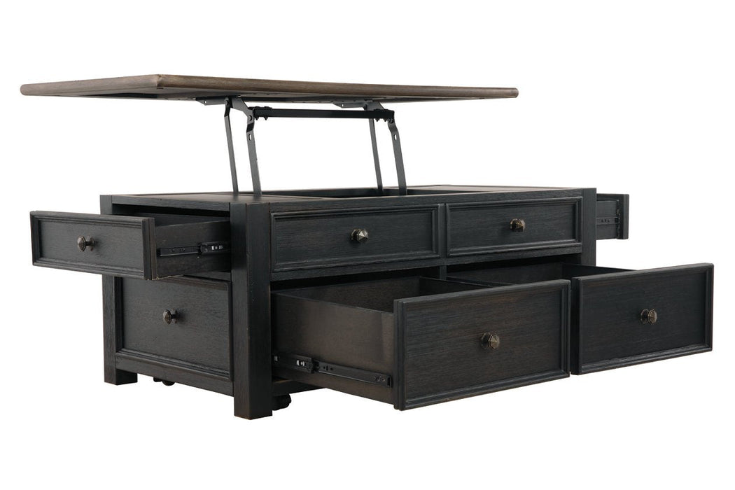 Tyler Creek Grayish Brown/Black Coffee Table with Lift Top - Gate FurnitureCoffee Table